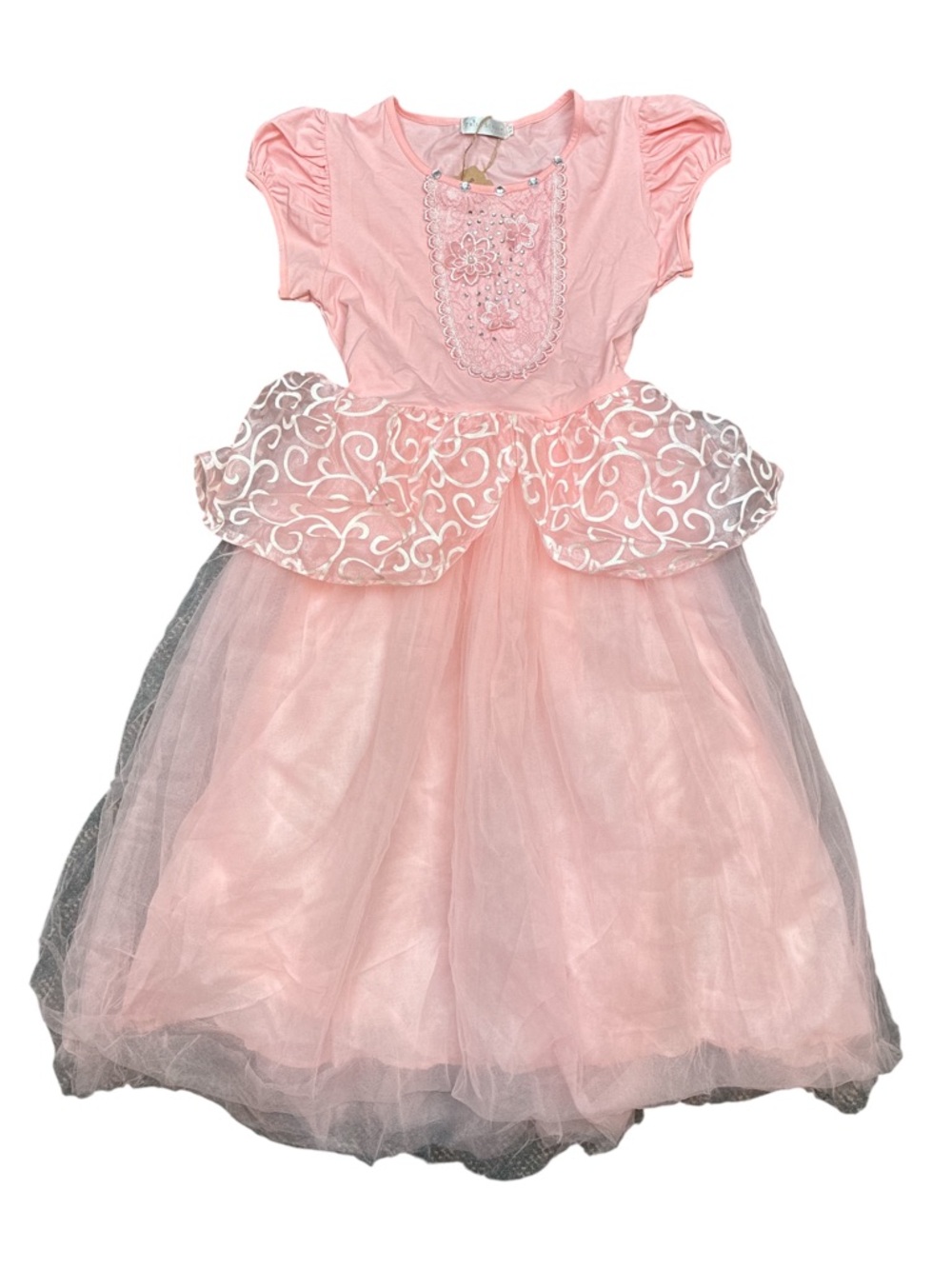 Trish Scully Child Pink Tulle Princess Dress with Embroidered Bodice